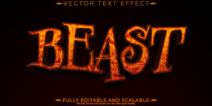 Halloween monster text effect, editable horror and scary text style