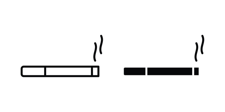 Cigarette icon concept editable stroke outline. flat vector illustration.