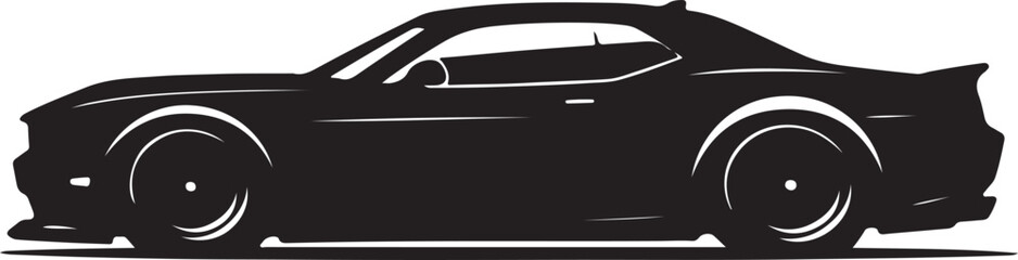 Fototapeta premium Car side view silhouette icons. Vehicle profile illustration