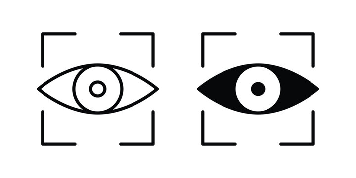Eye tracking icon concept editable stroke outline. flat vector illustration.