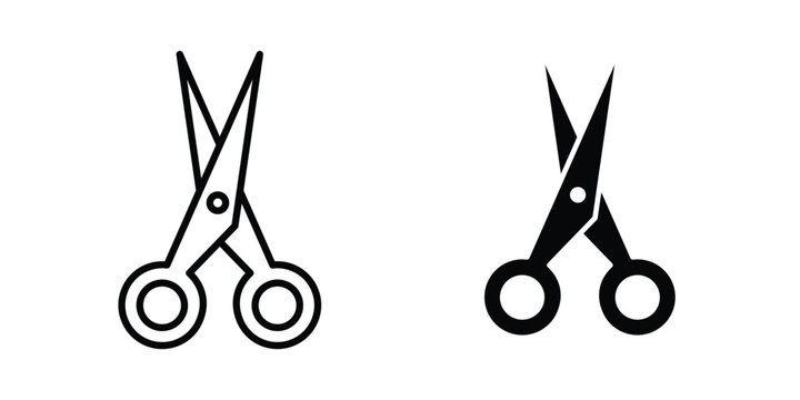 Hairdresser scissors icon concept editable stroke outline. flat vector illustration.