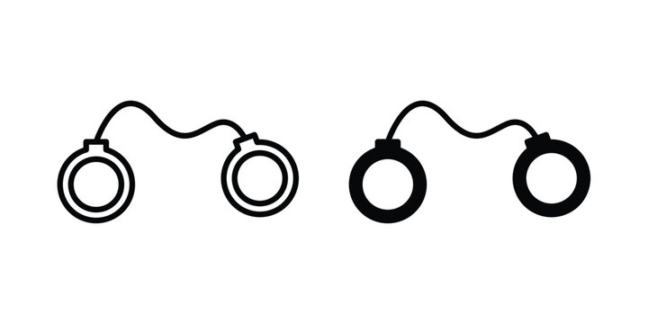 Handcuffs icon concept editable stroke outline. flat vector illustration.