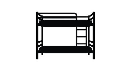 Fototapeta premium Bunk bed silhouette on a white background