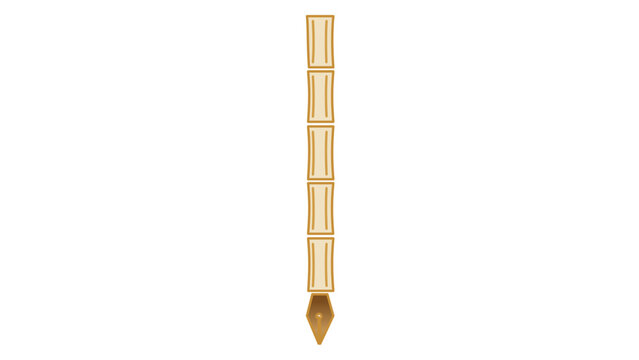 Elegant bamboo dip pen vector icon illustration with an editable stroke, perfect for traditional calligraphy and drawing design concepts in a modern minimalist flat style on a white background.