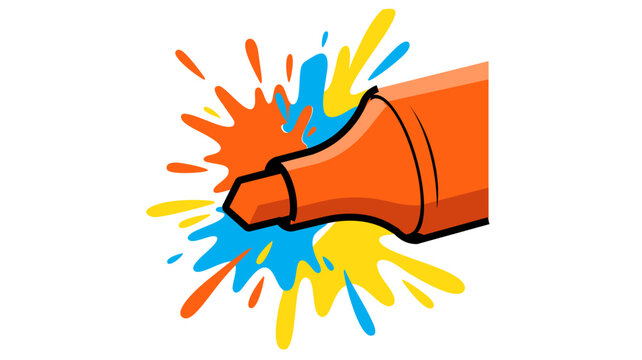 Professional felt tip marker icon with editable stroke, a colorful line vector illustration on white background for graphic design, artistic sketching, and creative project customization tools.