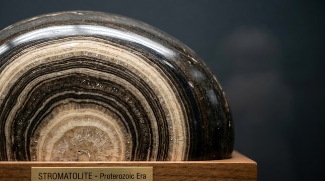 Polished Stromatolite Fossil Microstructure &ndash; Layered Microbialite Macro