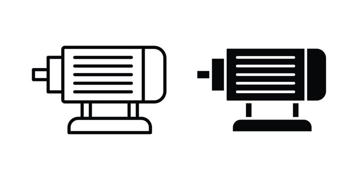 Motor icon concept editable stroke outline. flat vector illustration.