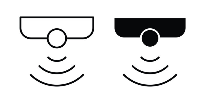 Motion sensor icon concept editable stroke outline. flat vector illustration.