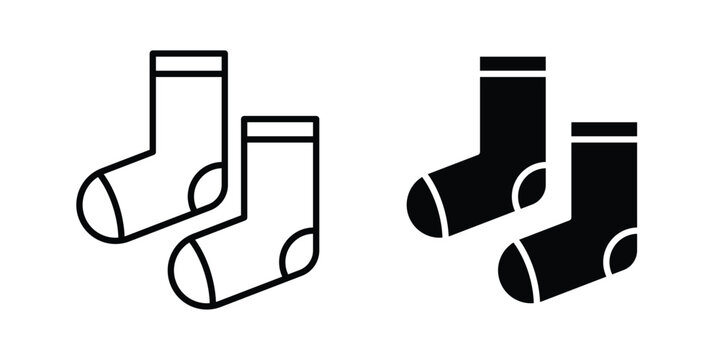 Pair of socks icon concept editable stroke outline. flat vector illustration.