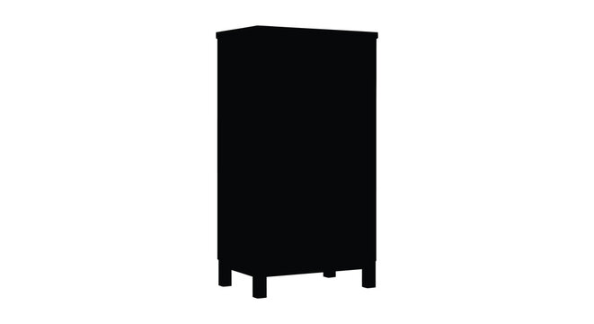 wooden wardrobe silhouette against white background high quality