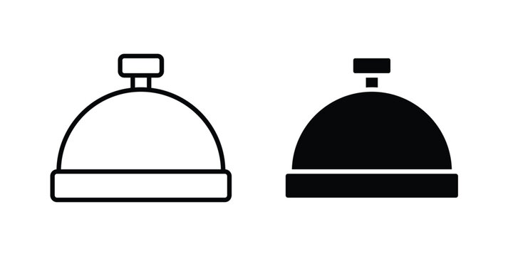 Reception bell icon concept editable stroke outline. flat vector illustration.