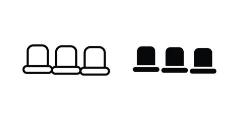 Seats icon concept editable stroke outline. flat vector illustration. © basit