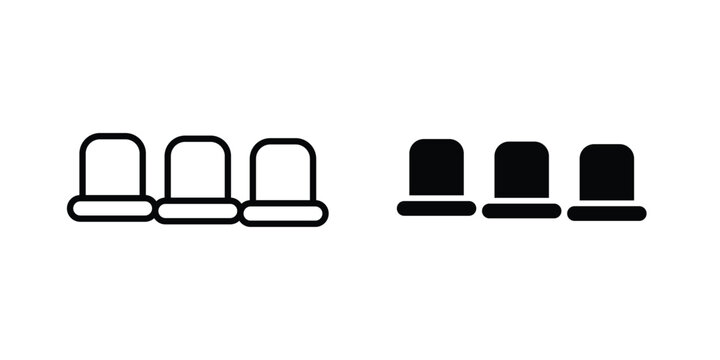 Seats icon concept editable stroke outline. flat vector illustration.