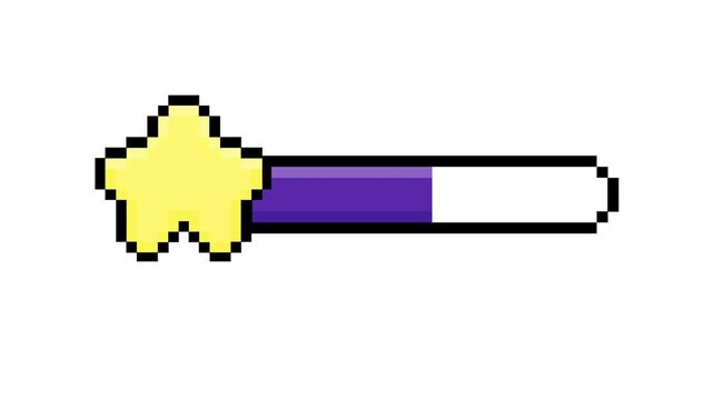 Retro Style Pixelated Star Level Progress Indicator for Gaming UI Element
