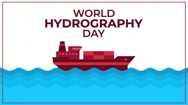 World Hydrography Day graphic with cargo ship