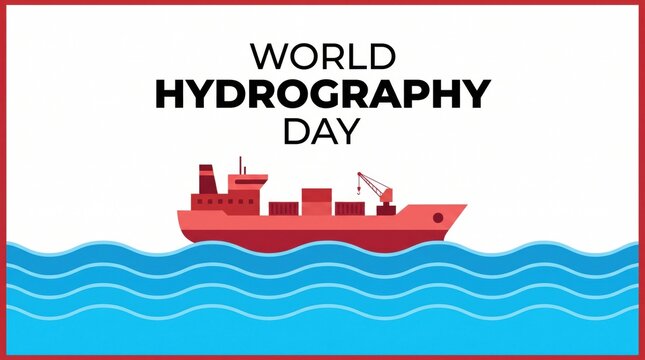World Hydrography Day graphic with cargo ship