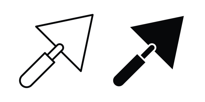 Trowel icon concept editable stroke outline. flat vector illustration.