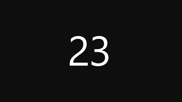 Minimalist digital countdown timer with white numbers on black background featuring uneven intervals and clean typography.
