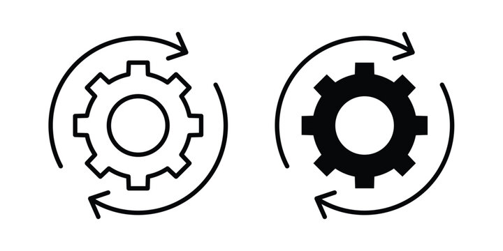 Workflow icon concept editable stroke outline. flat vector illustration.