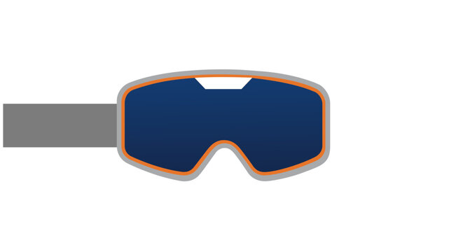 Stylish winter snow goggles vector icon with creative colorful line design and modern aesthetic on white background, perfect for skiing gear catalogs and mountain activity illustrations.