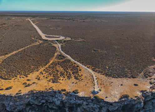 Aerial View of Nullarbor Landscape in Australia
