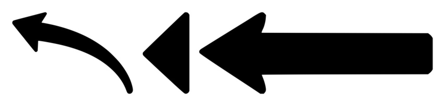 Arrow set with solid black icon on white background featuring right arrow, arrow icon, graphic with direction and simplicity