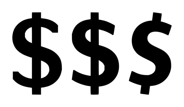 Profit margin dollar set with solid black icon on white background featuring business, finance, currency symbols with vector graphic and illustration