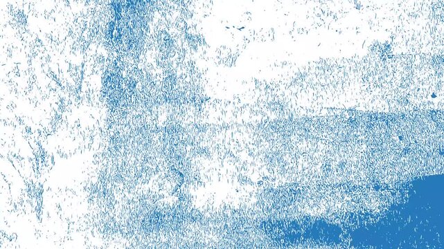 Close-up of cracked blue and white paint peeling from weathered surface