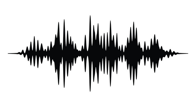 sound wave form illustration black silhouette high quality