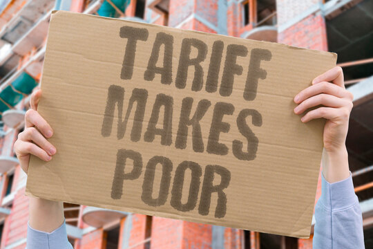 "Tariff Makes Poor" Trade tariffs act as regressive taxes on lower-income households. TARIFFS. REGRESSIVE. TAXES. LOWINCOME. HOUSEHOLDS.
