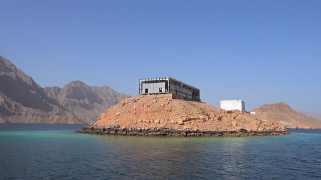 Historic Telegraph Island in Khor Ash Sham, Musandam Peninsula, Oman