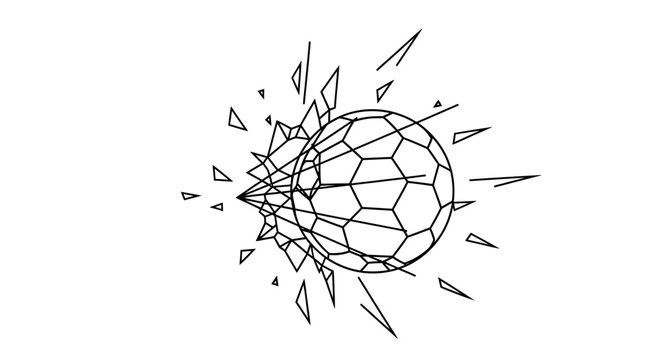 Buckminsterfullerene molecule breaking apart fast.