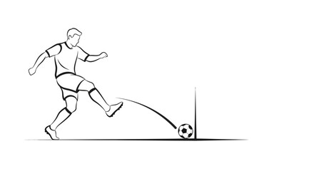 Fototapeta premium Man Kicking Soccer Ball in Motion.