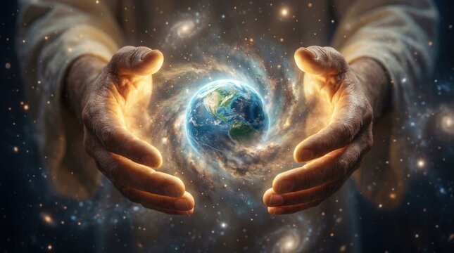 Divine cosmic emergence: God spirit, initiate universe, planet sphere, sacred belief, spiritual notion, omnipotent power, celestial origin, world form, supernatural essence, primal force.