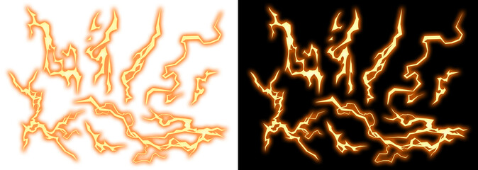 Obraz premium Japanese Anime Lightning Effect Vector Game VFX 01 god