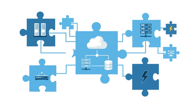 Cloud Computing Network System Puzzle.