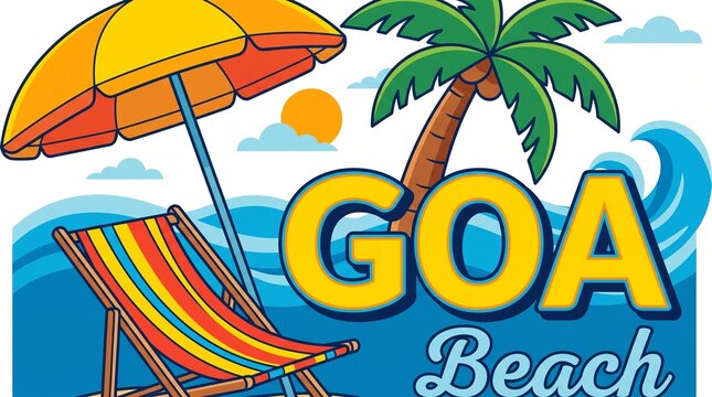 goa beach life design composition vector