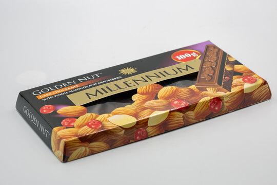 Millennium Golden Nut dark chocolate with almonds and cranberries