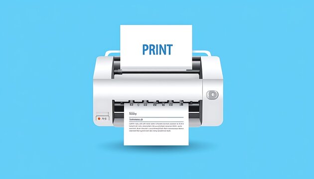 A white printer with paper coming out
