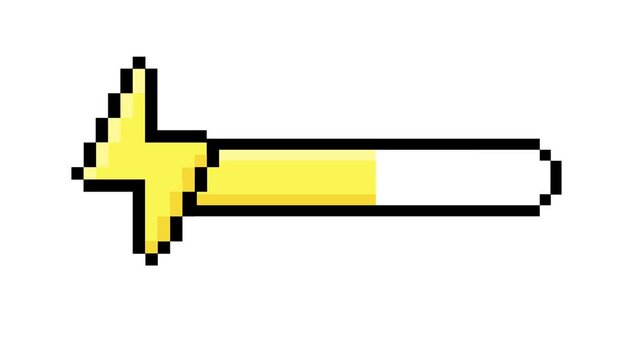 Pixelated Energy Bar with Lightning Bolt Icon Indicating Power Level for Games
