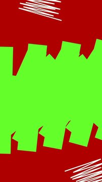 Footage illustration of abstract green and red shape background with modern bold design suitable for design projects and social media content