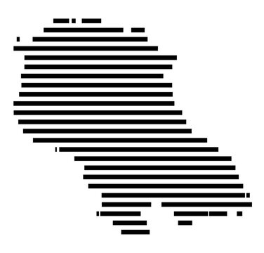 Symbol Map of the Kreis Coesfeld (Nordrhein-Westfalen, Germany) showing the county with a pattern of just a few black lines