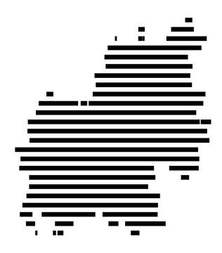 Symbol Map of the Kreis Euskirchen (Nordrhein-Westfalen, Germany) showing the county with a pattern of just a few black lines