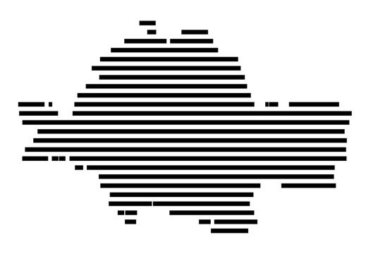 Symbol Map of the Landkreis Unstrut-Hainich-Kreis (Thueringen, Germany) showing the county with a pattern of just a few black lines
