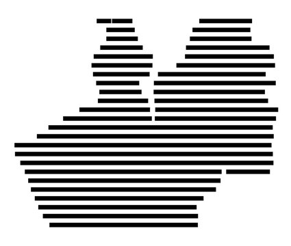 Symbol Map of the Kreisfreie Stadt Flensburg (Schleswig-Holstein, Germany) showing the county with a pattern of just a few black lines