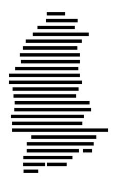 Symbol Map of the Kreisfreie Stadt Neumuenster (Schleswig-Holstein, Germany) showing the county with a pattern of just a few black lines