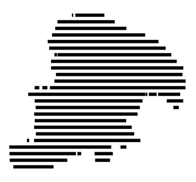 Symbol Map of the Kreis Ploen (Schleswig-Holstein, Germany) showing the county with a pattern of just a few black lines