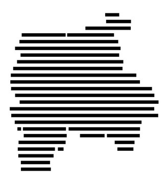 Symbol Map of the Kreisfreie Stadt Leipzig (Sachsen, Germany) showing the county with a pattern of just a few black lines