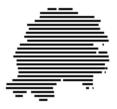 Symbol Map of the Landkreis Hersfeld-Rotenburg (Hessen, Germany) showing the county with a pattern of just a few black lines