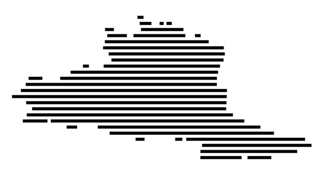 Symbol Map of the Kreisfreie Stadt Neustadt an der Weinstrasse (Rheinland-Pfalz, Germany) showing the county with a pattern of just a few black lines